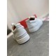 Christian Louboutin Louis Junior Flat White Leather Trainers Heel View Rear view of Christian Louboutin Louis Junior Flat white leather trainers showing heel counter and tab
