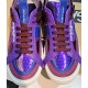 Dolce & Gabbana Purple Trainers Toe Cap Detail Close-up overhead view of the toe caps and laces on purple Dolce & Gabbana trainers