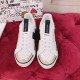 Dolce & Gabbana Custom 2.Zero Trainers Front View in white and black Front view highlighting toe perforations and lace-up front on Dolce & Gabbana trainers in white and black