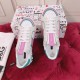 Dolce & Gabbana Custom 2.Zero Pair with Box in white and green Pair of Dolce & Gabbana Custom 2.Zero white green pink trainers displayed with box