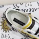 Dolce & Gabbana Portofino Printed White And Yellow Leather Trainer Insole Dolce & Gabbana Portofino Printed White And Yellow Leather Trainer inner footbed and collar label