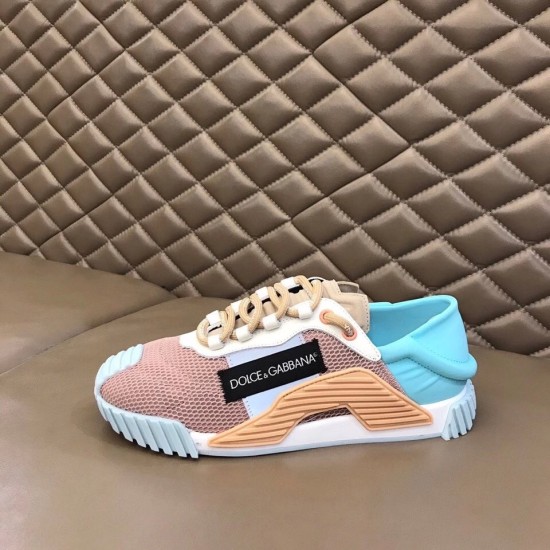 Dolce & Gabbana Mesh Low Top Trainer Side Detail in blue Dolce & Gabbana Mesh Low Top Trainer standing side view in blue