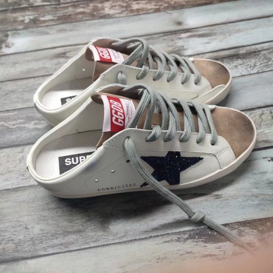 Replica Golden Goose 2457 GG778 Buddha Luxury Replica Golden Goose Trainers Super-Star Sabots With Blue Glitter Star Uk - 2457 - Buddha Luxury