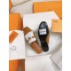 replica hermesoz mules with fringed in brown/white leather uk