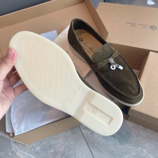 Replica loro pianasummer charms walk loafers in olive suede leather uk replica loro pianasummer charms walk loafers in olive suede leather uk