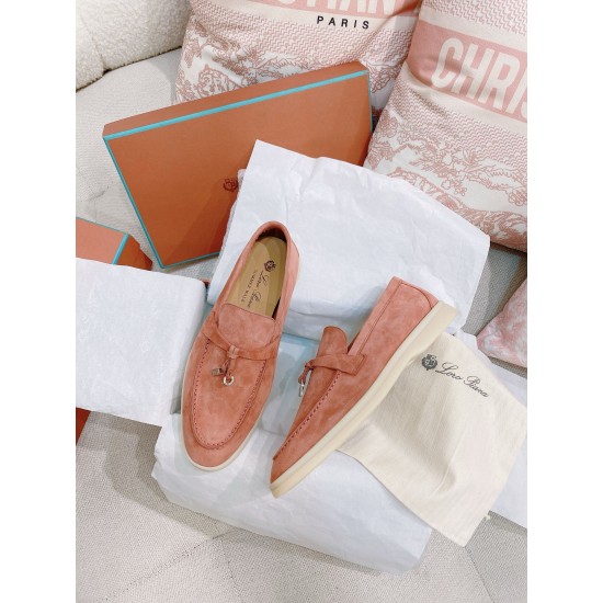 Replica loro pianasummer charms walk loafers in sorbet pink suede leather uk replica loro pianasummer charms walk loafers in sorbet pink suede leather uk