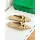 replica Bottega Veneta Bunnie Flat Mules In Beige Patent Leather UK