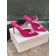 Replica Manolo Blahnik 2825 MB21 Buddha Luxury Replica Manolo Blahnik Lurum Crystal 90Mm Mules In Rose Red Satin Uk - 2825 - Buddha Luxury