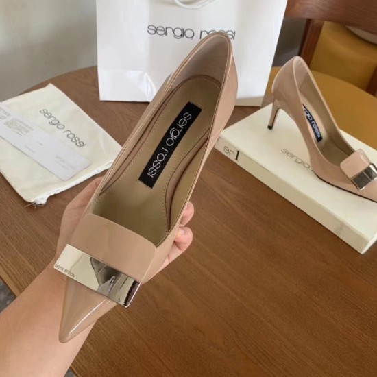 Replica Sergio Rossi SR1 Pumps 75mm In Poudre Patent UK replica Sergio Rossi SR1 Pumps 75mm In Poudre Patent UK