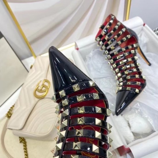 Replica Valentino Rockstud Alcove Boots In Black Patent Leather Uk - 2973 - Buddha Luxury