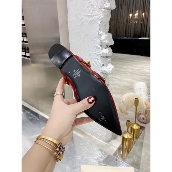Replica Valentino Roman Stud Flat Mules In Bordeaux Leather UK replica Valentino Roman Stud Flat Mules In Bordeaux Leather UK