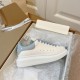 replica alexander mcqueenoversized sneakers with blue patent heel uk