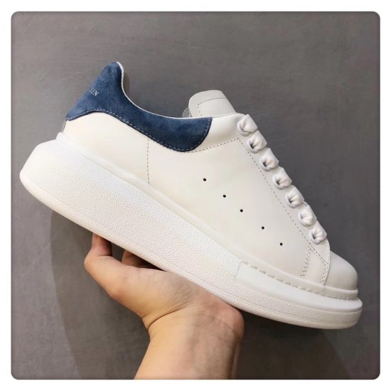 replica alexander mcqueenoversized sneakers with blue suede heel uk