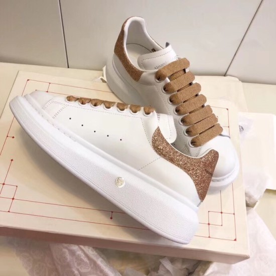 replica alexander mcqueenoversized sneakers with gold glitter heel uk