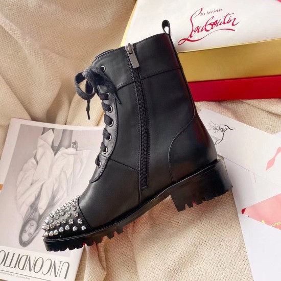 replica christian louboutin black ts croc flat ankle boots uk