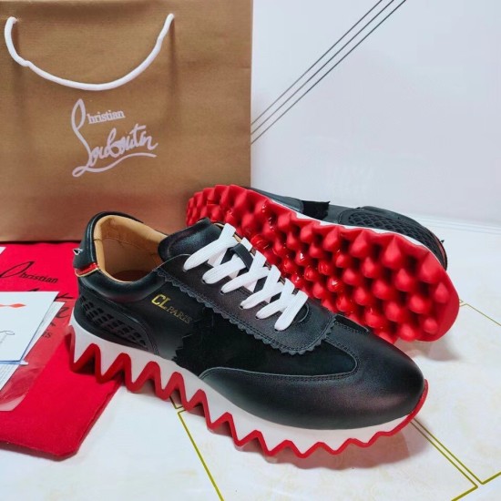 Replica Christian Louboutin Trainers Loubishark  In Black Leather Uk - 2430 - Buddha Luxury