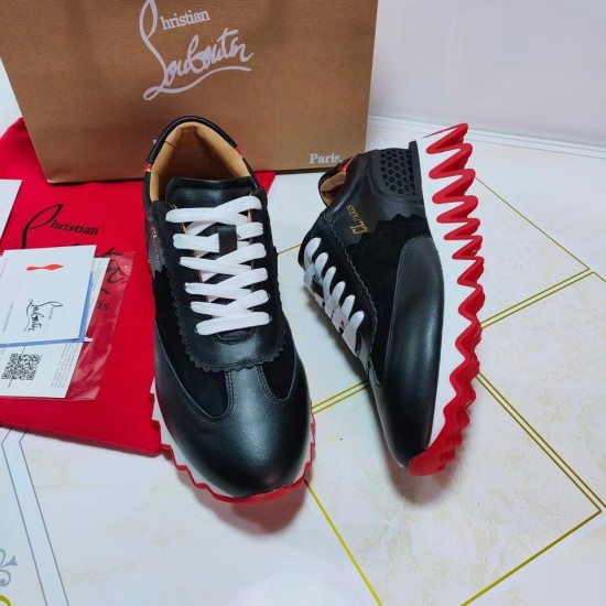 Replica Christian Louboutin Trainers Loubishark  In Black Leather Uk - 2365 - Buddha Luxury