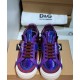 Dolce & Gabbana Purple Trainers Front View Pair of Dolce & Gabbana purple low top trainers viewed from the front