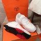 Hermes Addict White Knit Trainers Side and Sole Hermes Addict white knit low top trainers side and sole view