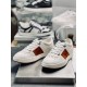 Jimmy Choo Leather Low Top Trainers White Brown Front Angle Jimmy Choo Leather Low Top Trainers White Brown front perspective pair