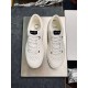 Jimmy Choo Hawaii White Trainers Overhead View Top-down view of both Jimmy Choo Hawaii white leather trainers