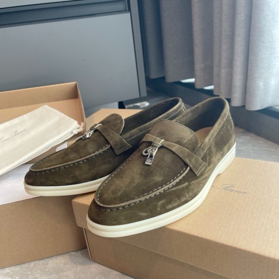 Replica loro pianasummer charms walk loafers in olive suede leather uk replica loro pianasummer charms walk loafers in olive suede leather uk