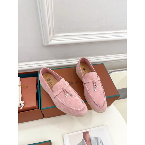 Replica loro pianasummer charms walk loafers in pink suede leather uk replica loro pianasummer charms walk loafers in pink suede leather uk