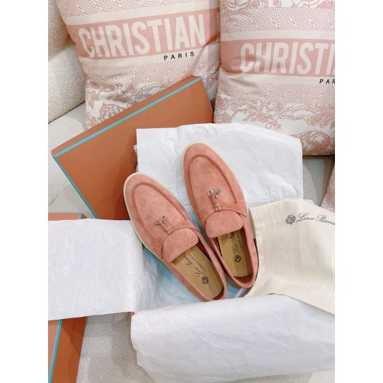 Replica loro pianasummer charms walk loafers in sorbet pink suede leather uk replica loro pianasummer charms walk loafers in sorbet pink suede leather uk
