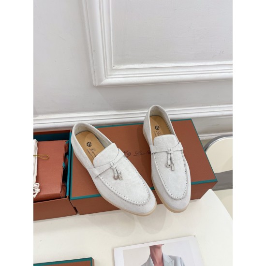 Replica loro pianasummer charms walk loafers in white suede leather uk replica loro pianasummer charms walk loafers in white suede leather uk