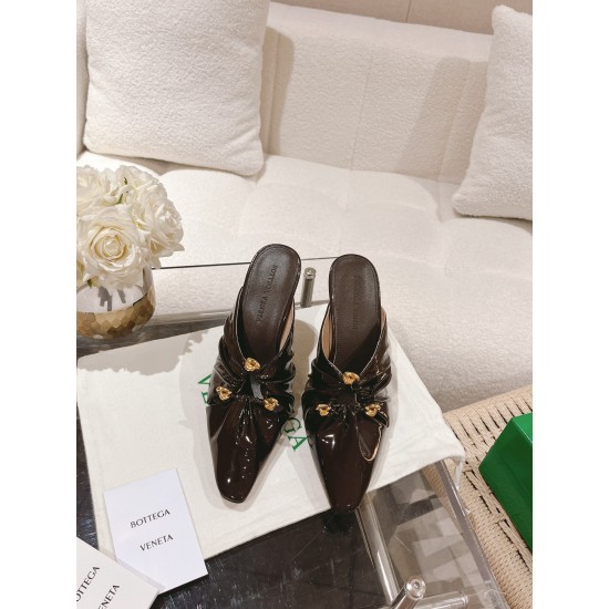replica Bottega Veneta Bunnie Mules 90mm In Fondant Patent Leather UK
