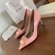 replica Sergio Rossi SR1 Pumps 75mm In Pink Patent UK