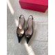 replica Valentino Bold Edition VLogo Slingback Ballerinas in Black Leather UK