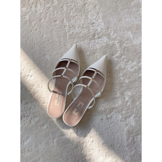 Replica Valentino Rockstud Wispy Mules in White Leather UK replica Valentino Rockstud Wispy Mules in White Leather UK