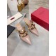 replica Valentino Roman Stud Mules 65mm In Rose Cannelle Calfskin UK
