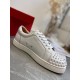 Replica Christian Louboutin 2423 CL598 Buddha Luxury Replica Christian Louboutin Trainers Louis Junior Spikes Flat In White Leather Uk - 2423 - Buddha Luxury