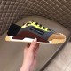 Dolce & Gabbana Grey Mesh Trainer Outer Side View in grey and yellow Lateral side view of the Dolce & Gabbana grey mesh trainer with burgundy rubber panel in grey and yellow