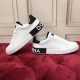 Dolce & Gabbana Portofino white trainers displaying outer side panel and heel band