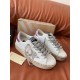 Pair of Golden Goose Hi Star white trainers with pink heel detail and shoe box in white and silver
