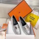 replica hermesroyal loafers in silver metallic lambskin uk