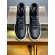 Jimmy Choo Hawaii Black Leather High Top Trainers Top View Jimmy Choo Hawaii Black Leather High Top Trainers top-down toe perforations