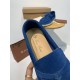 replica loro pianasummer charms walk loafers in blue fluorite suede leather uk
