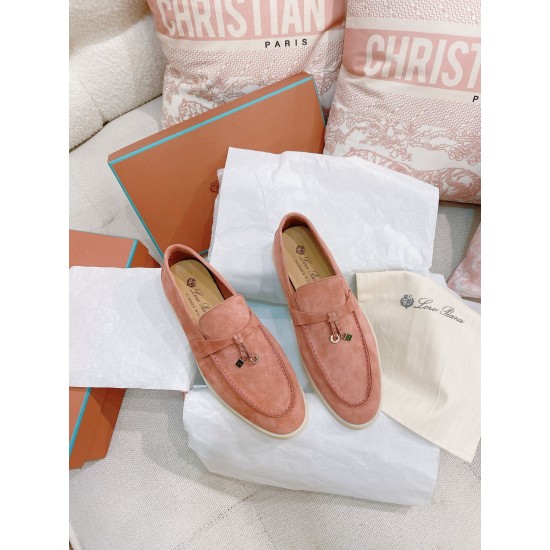 Replica loro pianasummer charms walk loafers in sorbet pink suede leather uk replica loro pianasummer charms walk loafers in sorbet pink suede leather uk