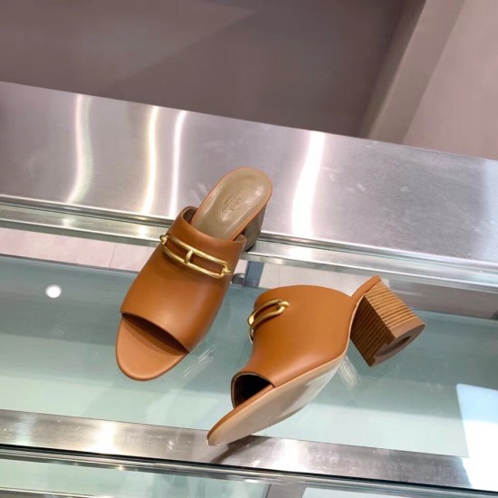 Replica Hermes Camilla Mules 60Mm In Brown Calfskin Uk - 2865 - Buddha Luxury