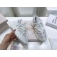 Jimmy Choo White Cosmos Crystal Embellished Low Top Trainers Hand-Held View Jimmy Choo White Cosmos Crystal Embellished Low Top Trainers hand-held side angle showcase