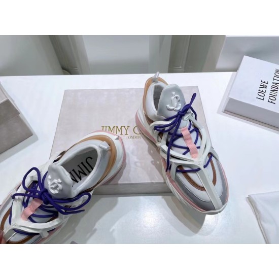 Replica Jimmy Choo Wowens Cosmos Trainers  In White And Pink Leather Uk - 2455 - Buddha Luxury
