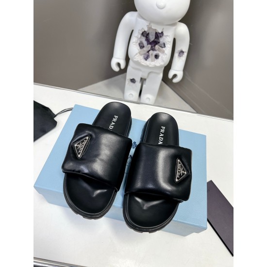 Replica Prada Slides In Black Soft Padded Nappa Leather UK replica Prada Slides In Black Soft Padded Nappa Leather UK