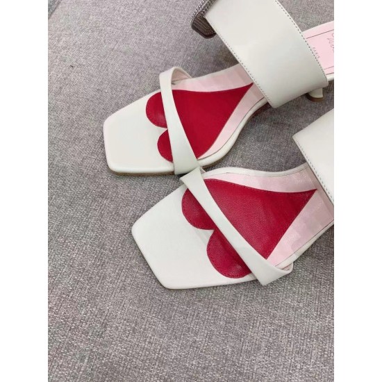 Replica Roger Vivier Viv Choc Side Strass Buckle Mules in White Leather UK replica Roger Vivier Viv Choc Side Strass Buckle Mules in White Leather UK