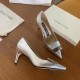 replica Sergio Rossi SR1 Pumps 75mm In Silver Lambskin UK