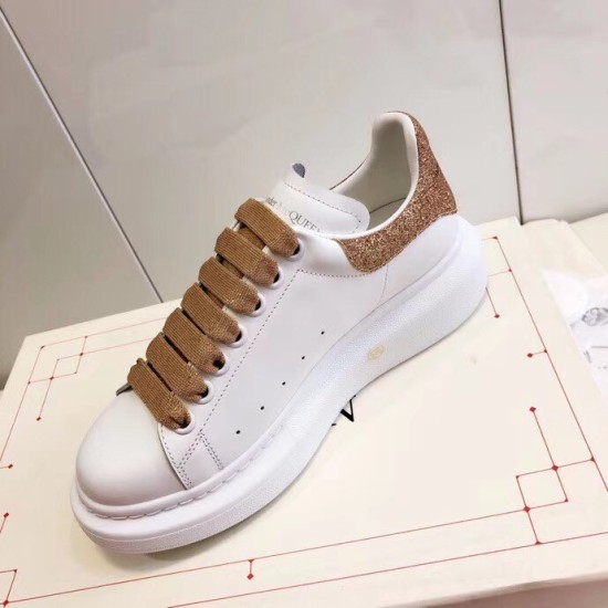 replica alexander mcqueenoversized sneakers with gold glitter heel uk