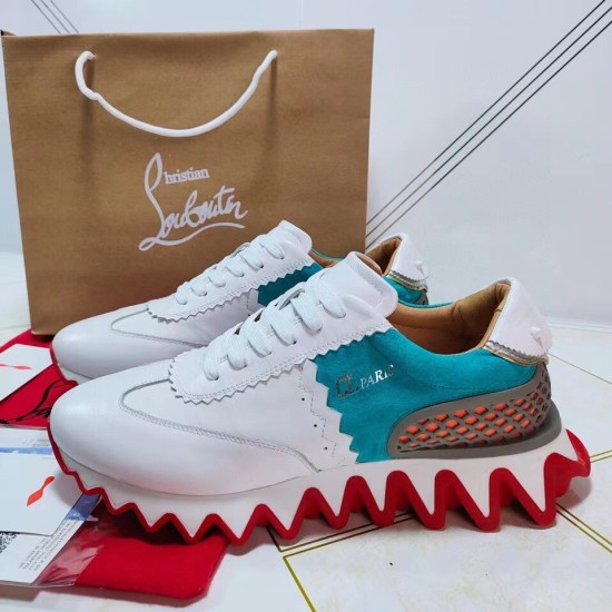 Replica Christian Louboutin Trainers Loubishark  In White/Green Uk - 2366 - Buddha Luxury